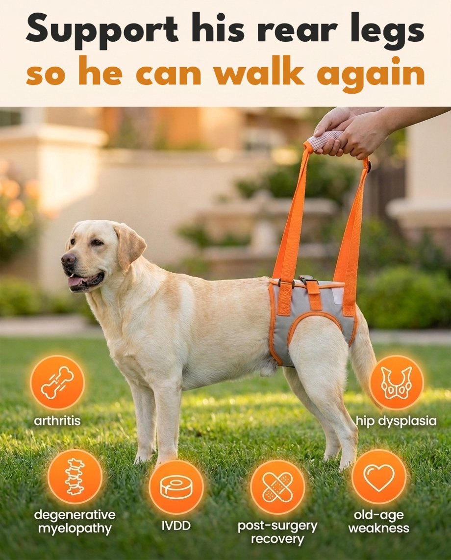 Support your dog's rear legs so he can walk again — GrandPaw harness