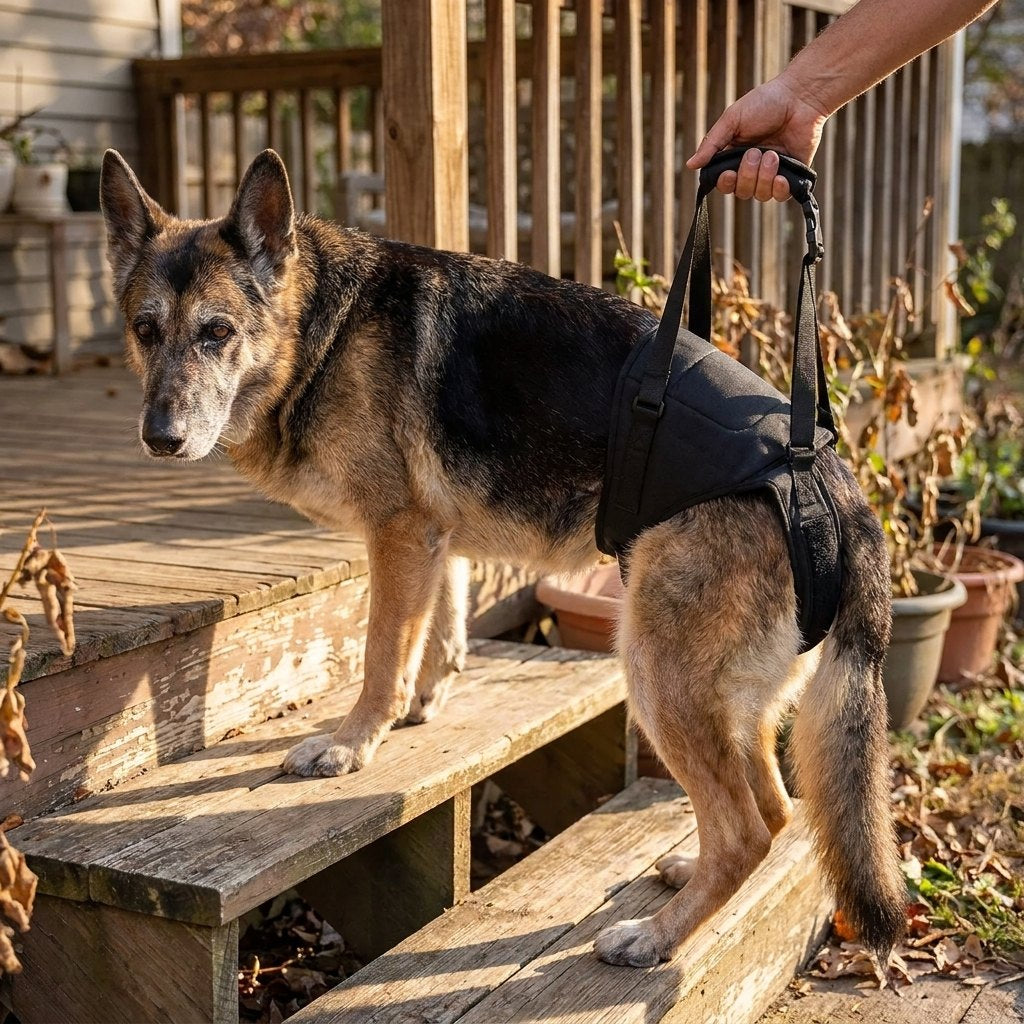 GrandPaw on the stairs
